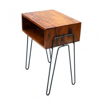 サイドテーブル 木製 シンプル アイアン アンティーク調 おしゃれ ハンドメイド 幅40