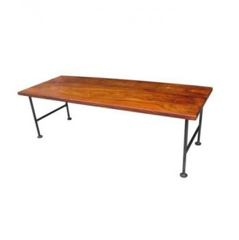 ベンチテーブル 木製 シンプル アイアン アンティーク調 シーシャムウッド 幅80