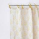 カーテン ヘリンボーン アグレアブル フラワー MT イエロー 2枚セット リネン 丈180