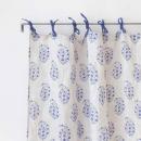 カーテン ヘリンボーン アグレアブル フラワー NV ネイビー 2枚セット リネン 丈180