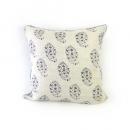 クッションカバー ヘリンボーン アグレアブル フラワー (L) GY グレー おしゃれ 幅60
