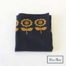 ハンカチ フローレット エンブロイダリー NV ネイビー 刺繍 コットン かわいい 幅55