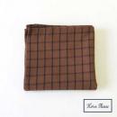 ハンカチ クライン チェック BR ブラウン 5枚セット コットン ナチュラル 幅55