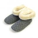 ブーツルームシューズ ネップ ヘリンボーン BK ブラック ポリエステル レディースフリー