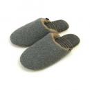 スリッパ インサイド チェック メンズ GY グレー ポリエステル 2個セット メンズフリー