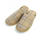 スリッパ ブランケット チェック メンズ BE ベージュ ウール 2個セット メンズフリー