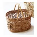 RATTAN2ハンドル バスケット シェブロン NT ブラウン かご かわいい 幅40