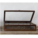 WOODフレーム ショーケース LOW (S) ガラス アンティーク調 ディスプレイ 幅55