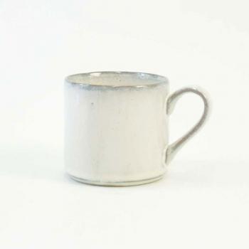 CERAMIC デインティ フラット マグ (L) ホワイト 陶器 シンプル コップ 直径9