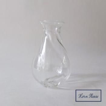 GLASS バルブベース プランプ フラワーベース クリア 花瓶 おしゃれ 直径10
