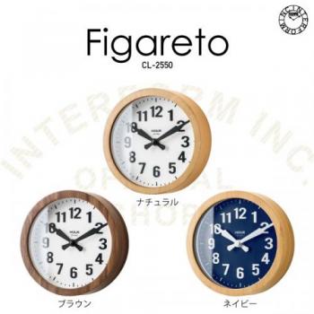 フィガレト NV 壁掛け時計 置き時計 木製 ガラス カジュアル おしゃれ 直径16