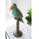 ランファストス・ストップ オブジェ ディスプレイ 置物 アンティーク調 鳥 グリーン 高さ32