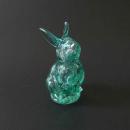 GLASS RABBIT GN グリーン オブジェ クリア かわいい 高さ10
