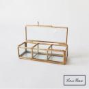 BRASSフレーム ガラスコンパートケース ファイン 3BOX ブラス おしゃれ 幅10.5