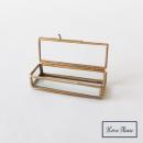 BRASSフレーム ガラスケース レクタングル ブラス アンティーク調 おしゃれ 幅9