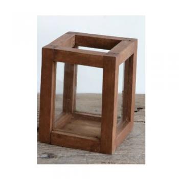 WOOD ウィンドウ ディスプレイBOX (S) 木製 マンゴーウッド ナチュラル 高さ16