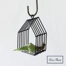 IRON オーナメント ワイヤーライン ハウス ブラック アイアン プランタースタンド 幅9