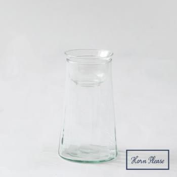 リューズガラス ブロードライン バルブベース スロープ 花瓶 クリア シンプル おしゃれ 高さ16