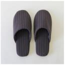 スリッパ リネンコットン ドットストライプ (S) GY グレー 2個セット レディースフリーサイズ