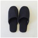 スリッパ リネンコットン ドットストライプ (L) NV ネイビー 2個セット メンズフリーサイズ