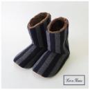 ルームブーツ ブラシュ ストライプ NV ネイビー 2個セット かわいい レディースフリーサイズ