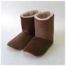 ルームブーツ ワイド コーデュロイ BR ブラウン 2個セット かわいい レディースフリーサイズ