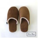 スリッパ ワイド コーデュロイ メンズ BR ブラウン 2個セット おしゃれ メンズフリーサイズ