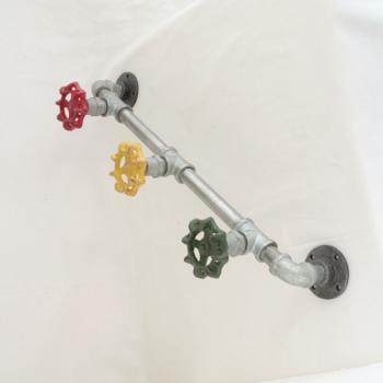 Water Pipe 3 ハンドルhook ハンガー パイプ おしゃれ 水道管モチーフ ユニーク