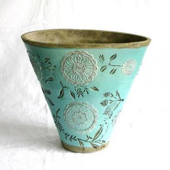 フルール Vase (Lagoon blue) エレガント 花瓶 フラワーポット おしゃれ 華麗