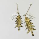 ブリキ オーナメント エンボスツリー (L) GL ゴールド 2個セット ブリキ おしゃれ 高さ18