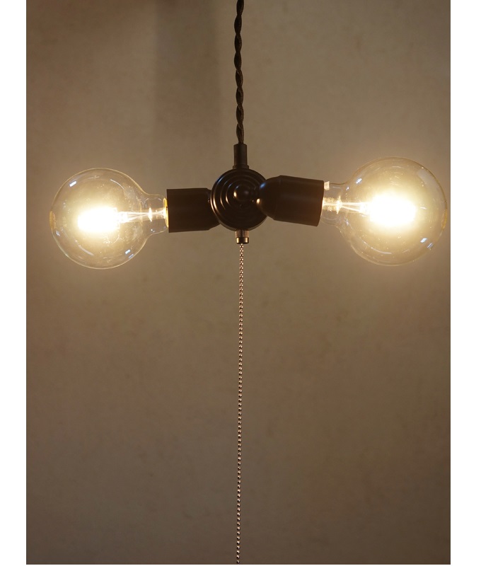 可動式2灯ペンダント ソケット ブラス アイアン 照明器具 ペンダント
