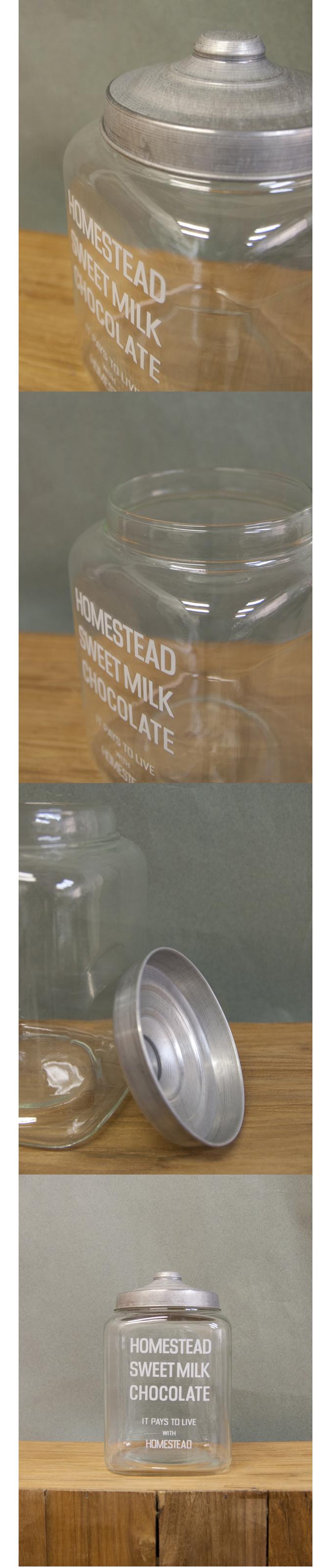 GLASS JAR MILK CHOCOLATE 食品保存容器 ガラス 瓶 おしゃれ キッチン用品