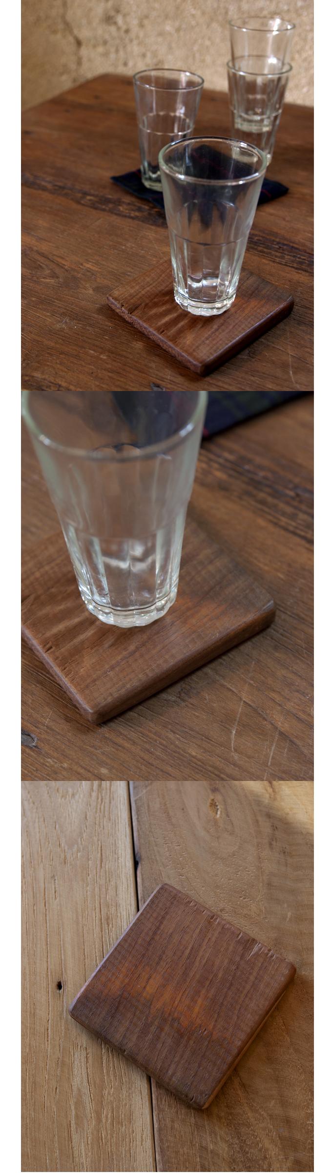 “チーク古材のコースター”