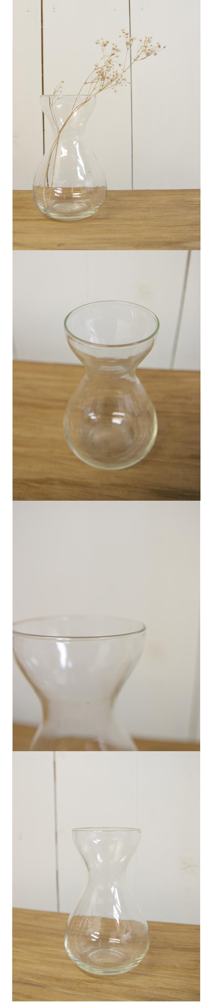 水栽培 フラワーポット 花瓶 フラワーベース ガラス 透明 シンプル おしゃれ 曲線
