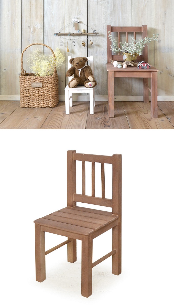木製ミニチェアー M ブラウン プランタースタンド かわいい 椅子 オブジェ ナチュラル 雑貨