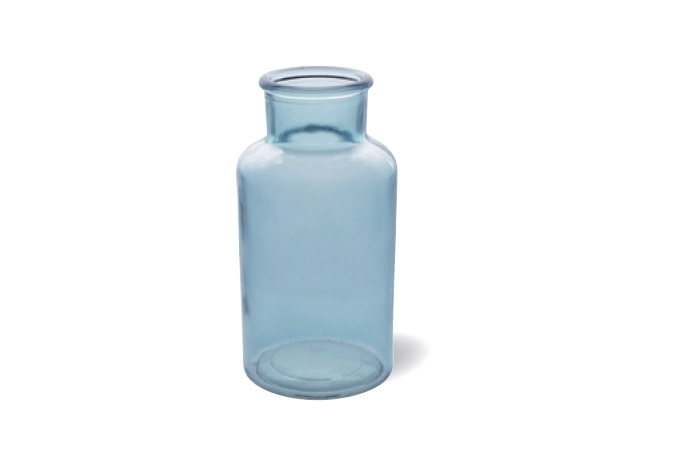 トルシヨンガラスベースj M 4個セット ガラス 花瓶 フラワーベース ターコイズブルー 高さ16