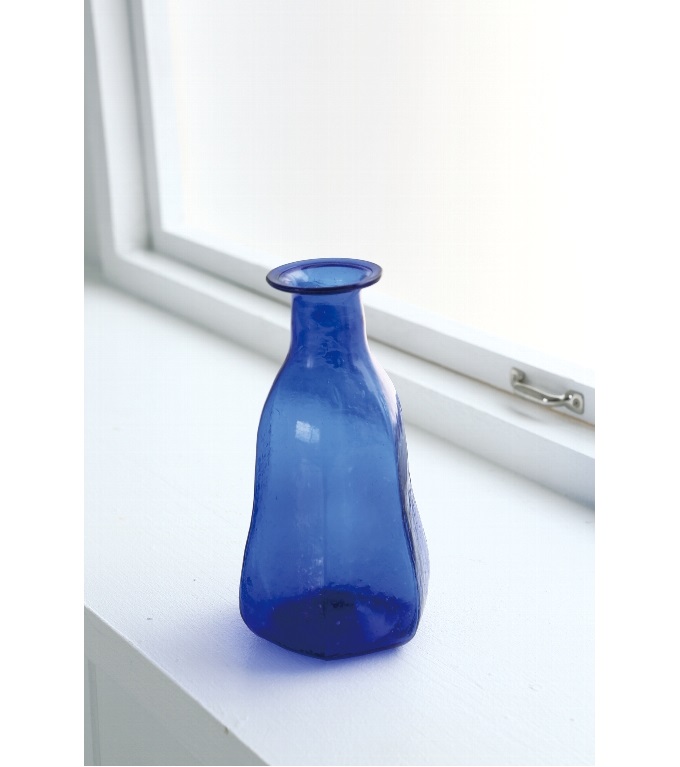 フラワーベース ブルー ガラス 一輪挿し 花瓶 通販