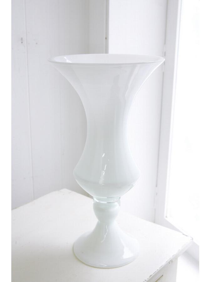 ホワイト カップベースl 花瓶 ディスプレイ 小物入 ガラス おしゃれ フラワーポット シンプル 白