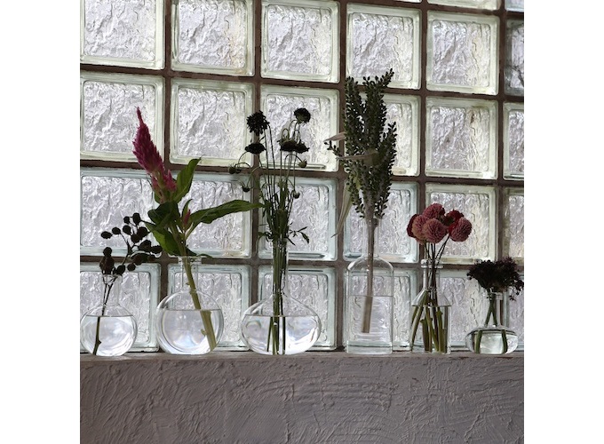 Turtleneck Vase B ガラス フラワーベース 花瓶 シンプル クリア 高さ15 8