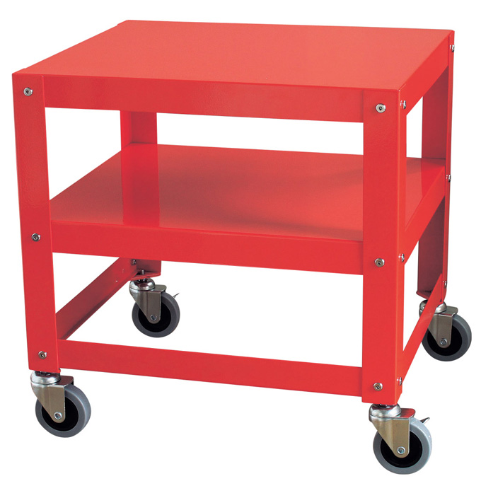 レッドミニテーブルワゴン キャスター付き レトロ クラシック お洒落 棚