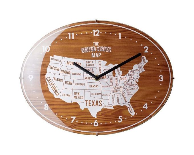 掛け時計 アメリカ 地図 Usa オシャレ ナチュラル