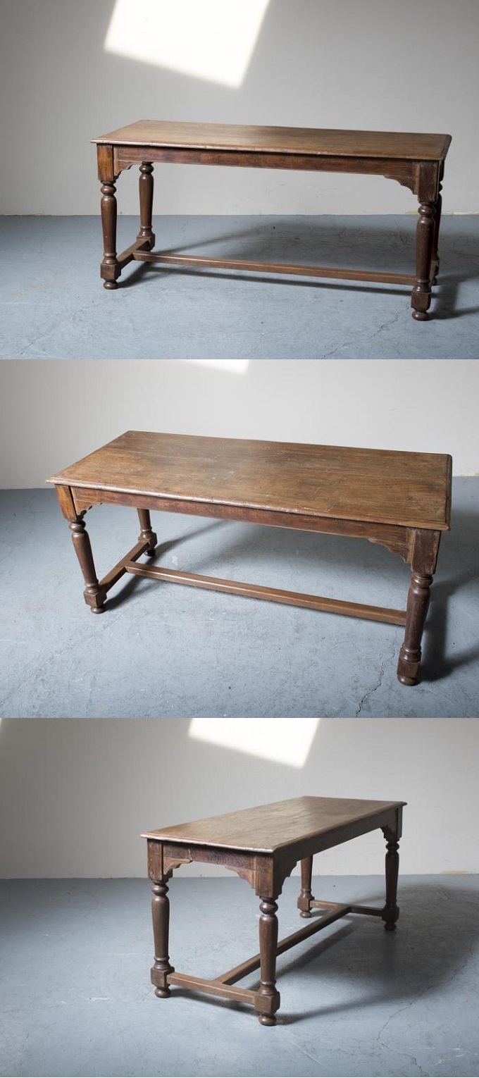 テーブル アンティーク家具 おしゃれ シャビー 重厚感 コンソール 木製 ヨーロピアン調 長机
