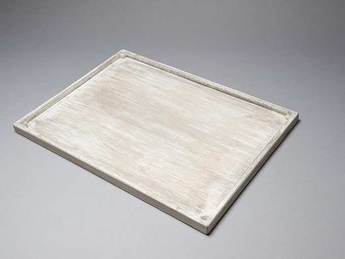 トレイ ホワイト アンティーク調 木製 ナチュラル キッチン用品 プレート おしゃれ 幅44