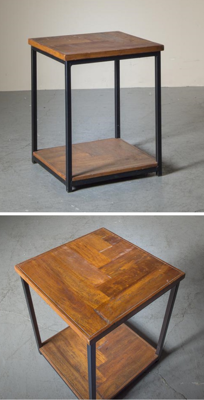 サイドテーブル アンティーク家具 シャビー アイアン 木製 おしゃれ
