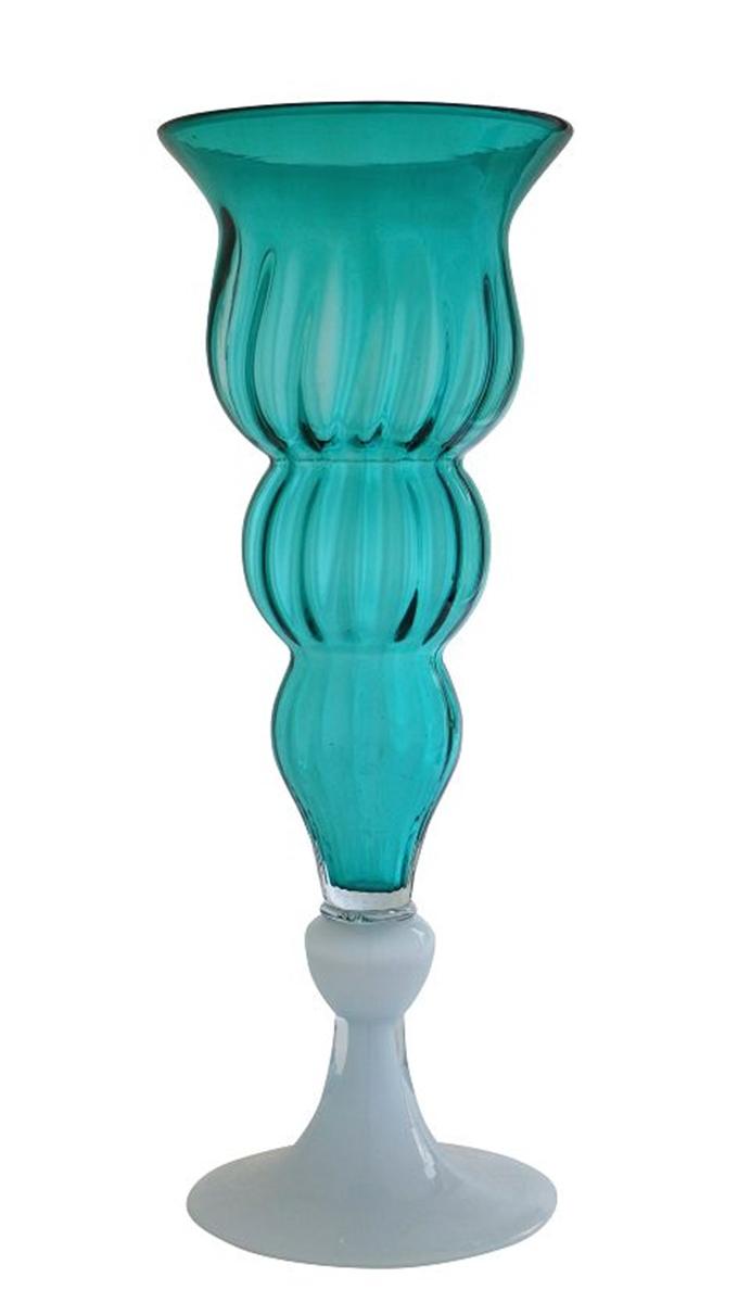 メーア White ベースm 花瓶 フラワーベース きれい ガラス エメラルドグリーン