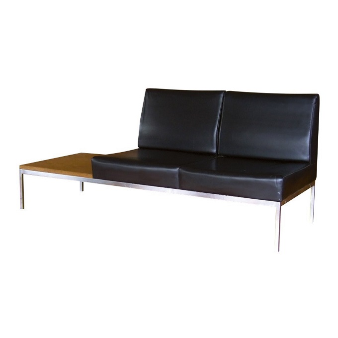 vinyl 2 seat chrome sofa