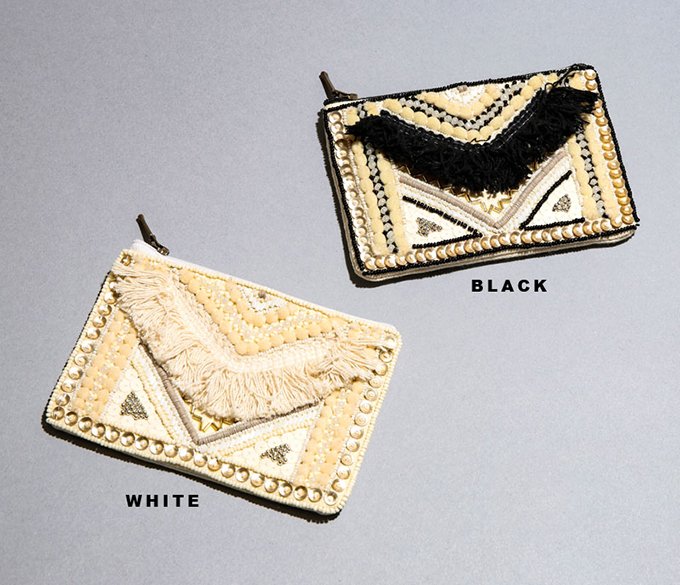 “刺繍フラットポーチ”