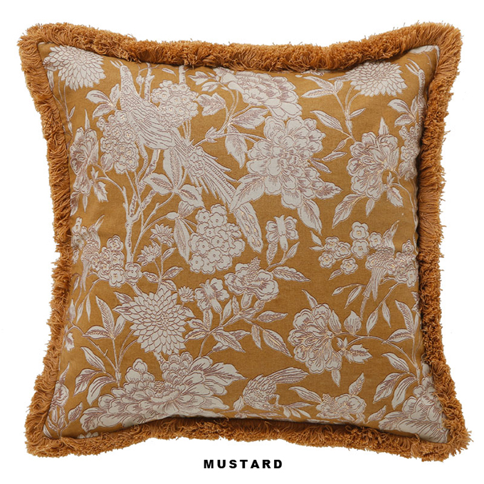 “花柄クッションカバー”