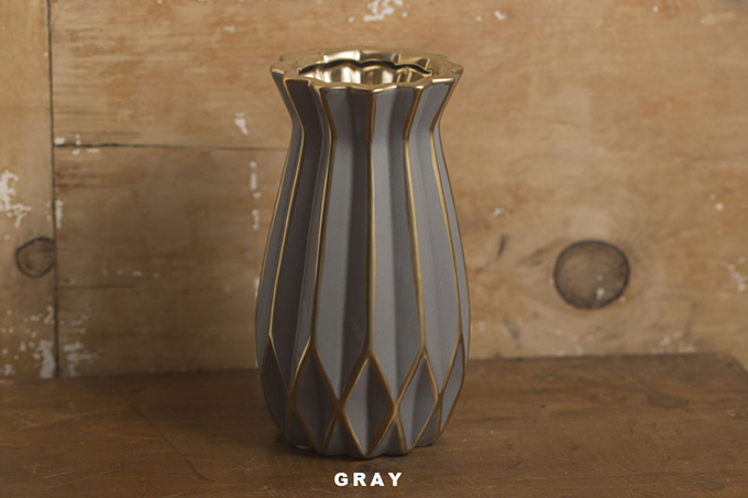 花瓶 セラミックベース グレー 花器 雑貨 インテリア 飾り 高さ19 通販