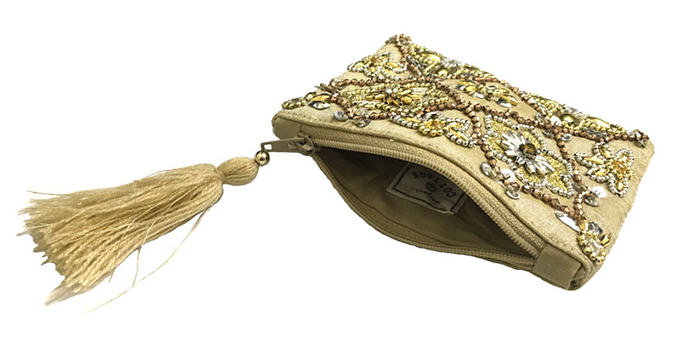 “刺繍ビーズポーチ